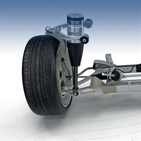 BMW automobilis su pneumatine pakaba, iliustruojantis reguliuojamą prošvaisą.