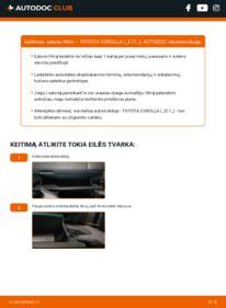 Toyota Corolla užvedimo spynelės keitimo schema