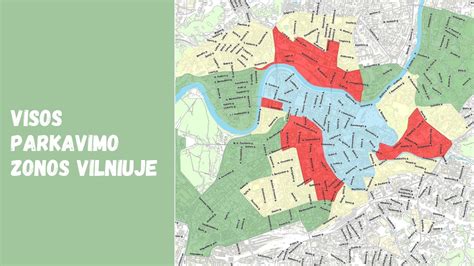 Schema su Vilniaus miesto parkavimo zonomis ir jų identifikaciniais kodais