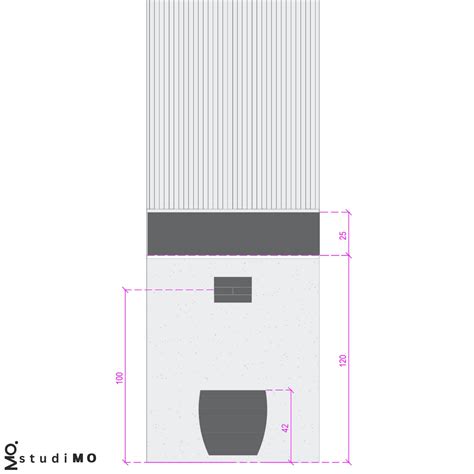 Schema: rekomenduojami atstumai tarp rekuperatoriaus oro paėmimo ir išmetimo angų