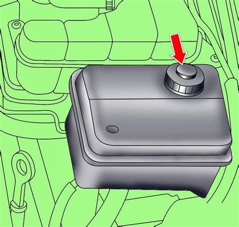 Изображение бачка с жидкостью усилителя руля
