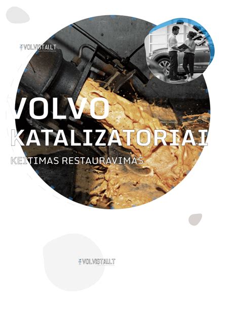 Infografika, lyginanti originalaus Volvo katalizatoriaus kainą ir restauruoto, su nurodyta garantija ir atlikimo laiku