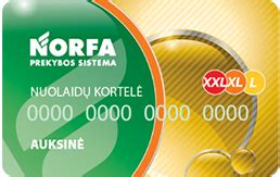 Nuotrauka: NORFA parduotuvės interjeras arba nuolaidų kortelė