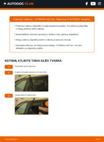 Automobilio valytuvų keitimo proceso infografika