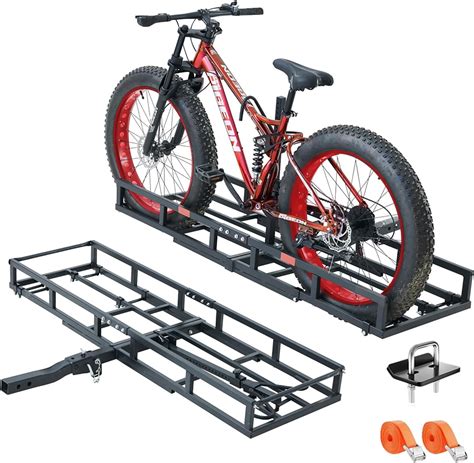 Detailed photo of a bike carrier mounted on a car's hitch