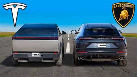 Infografika, lyginanti Lamborghini, Ferrari ir Tesla Cybertruck pasiekimus
