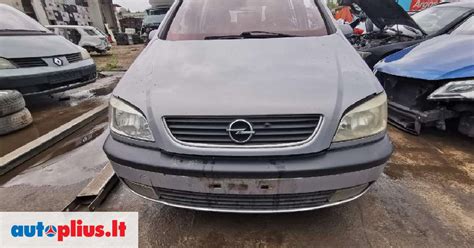 Schematinis Opel Zafira modelio vaizdas su išskirtomis pagrindinėmis dalimis