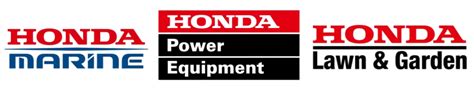 Honda Power Equipment logotipas ir įvairios technikos pavyzdžiai
