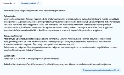 Svarbiausi teismo nuosprendžio punktai, susiję su bausme