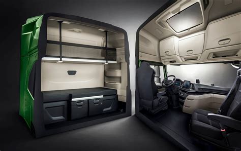 Interior view of an Iveco Daily cabin, showcasing the ergonomic design and infotainment system