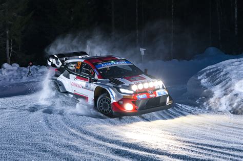 TOYOTA GAZOO Racing rally car in action during a championship race