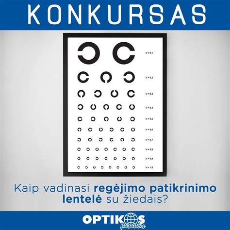 Akių patikrinimo schema (optotipo lentelė)