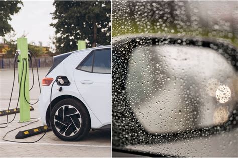 elektromobilio įkrovimas lyjant lietui