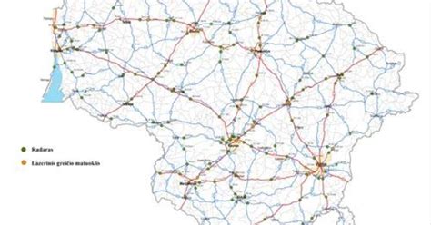 Ralių trasos žemėlapis su greičio ruožais